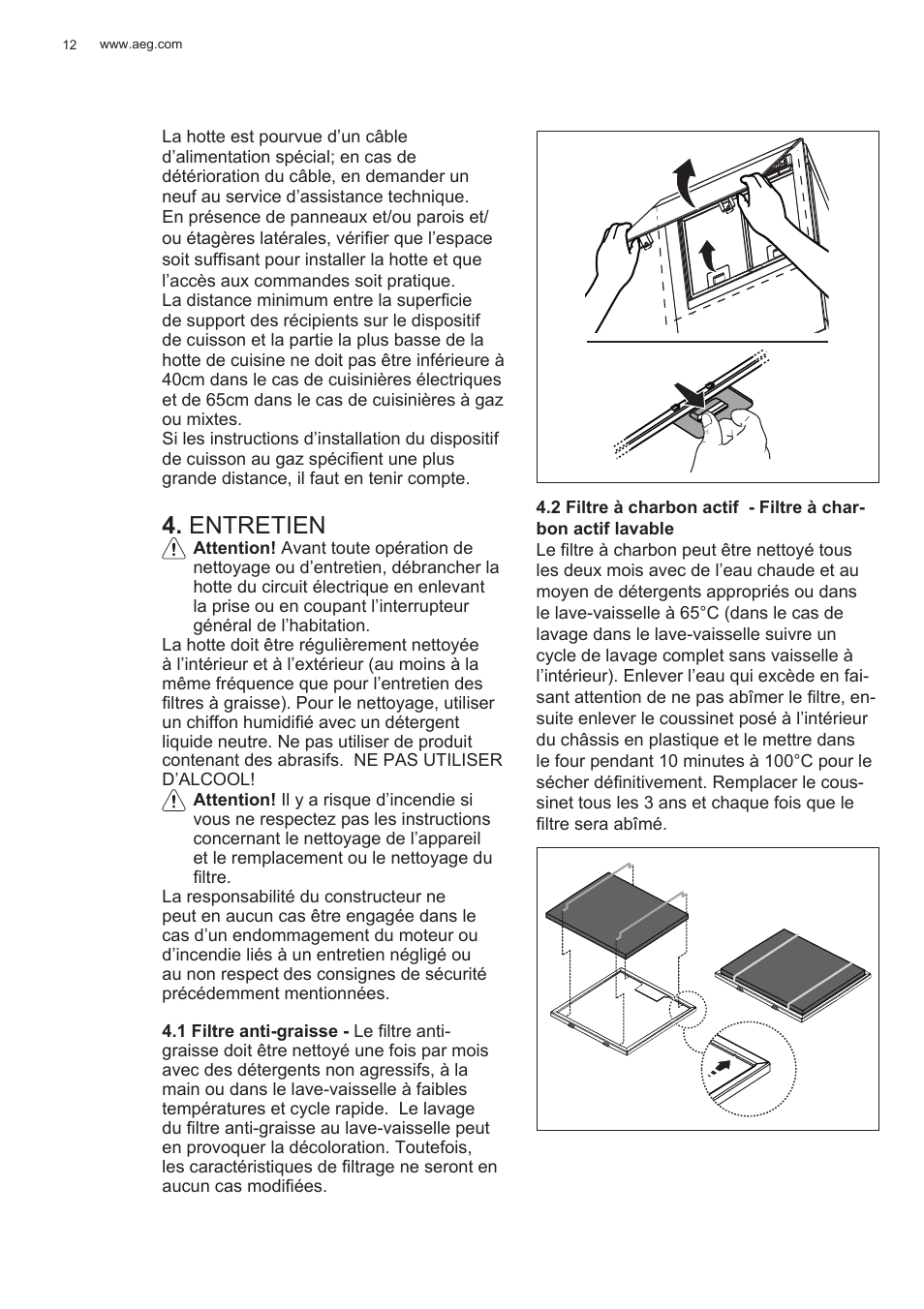 Entretien | AEG X78263BV1 User Manual | Page 12 / 128