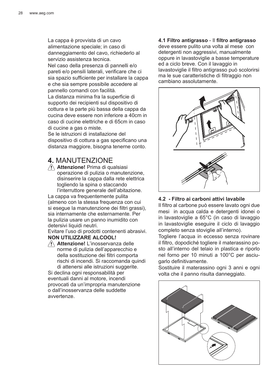 Manutenzione | AEG X78263BV1 User Manual | Page 28 / 128