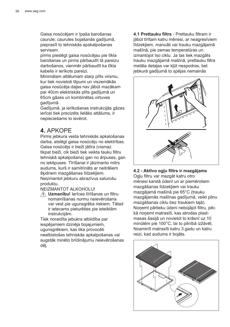 Apkope | AEG X78263BV1 User Manual | Page 56 / 128