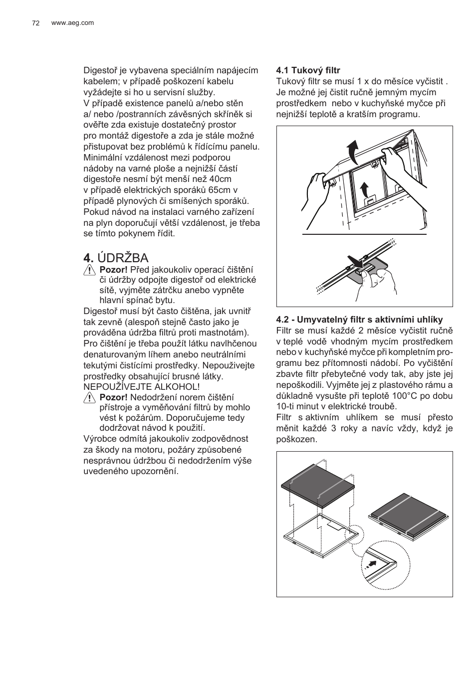 Údržba | AEG X78263BV1 User Manual | Page 72 / 128