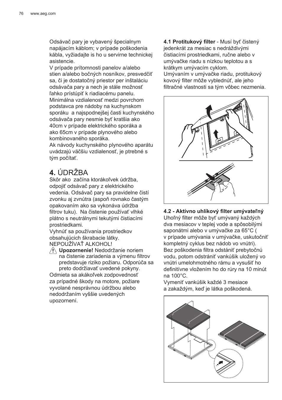 Údržba | AEG X78263BV1 User Manual | Page 76 / 128