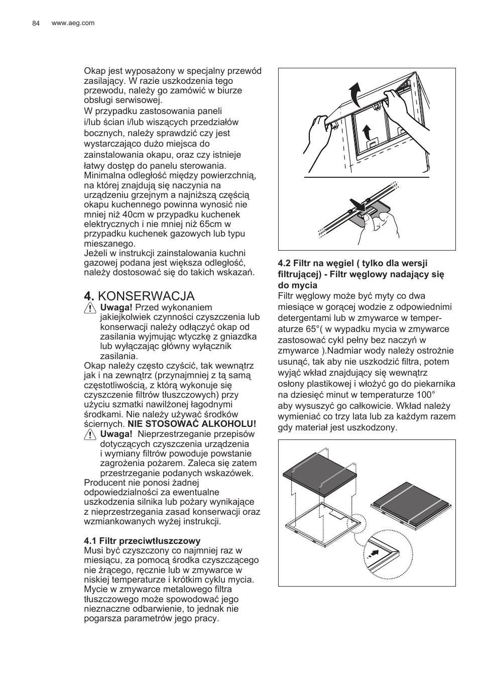 Konserwacja | AEG X78263BV1 User Manual | Page 84 / 128