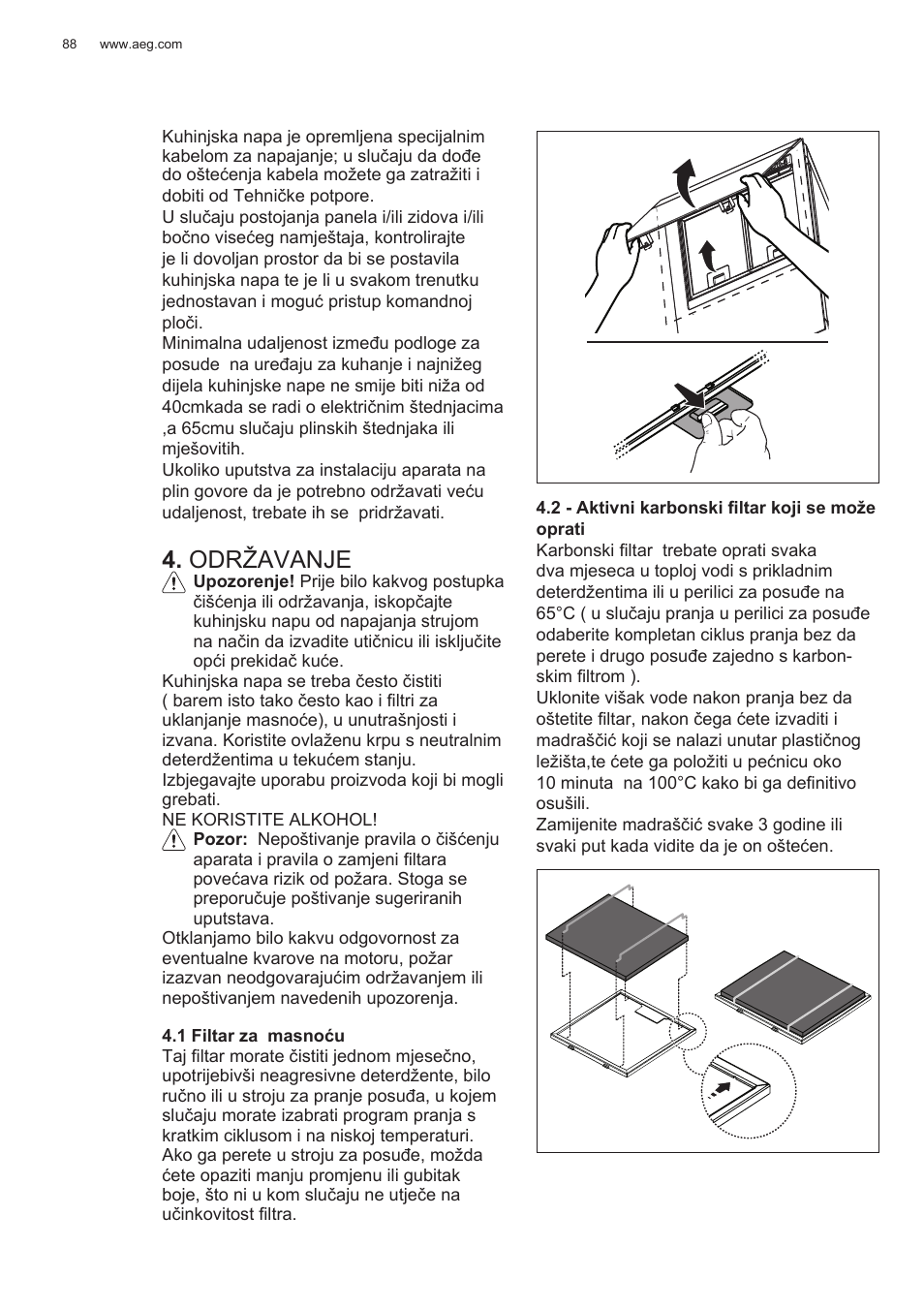 Održavanje | AEG X78263BV1 User Manual | Page 88 / 128