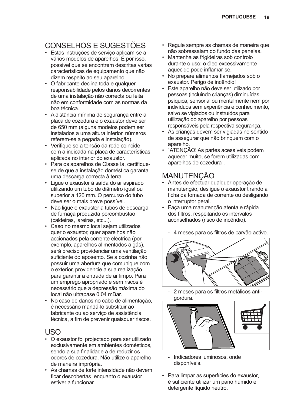 Conselhos e sugestões, Manutenção | AEG X69453MD0 User Manual | Page 19 / 96