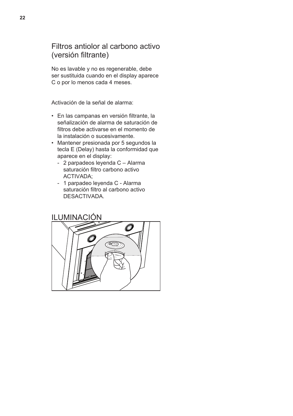 Iluminación | AEG X59143MD0 User Manual | Page 22 / 72