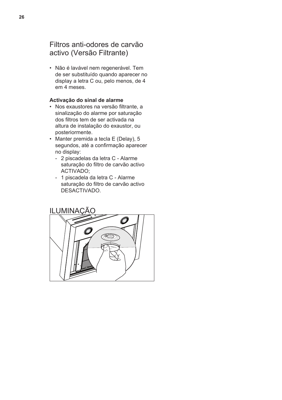 Iluminação | AEG X59143MD0 User Manual | Page 26 / 72