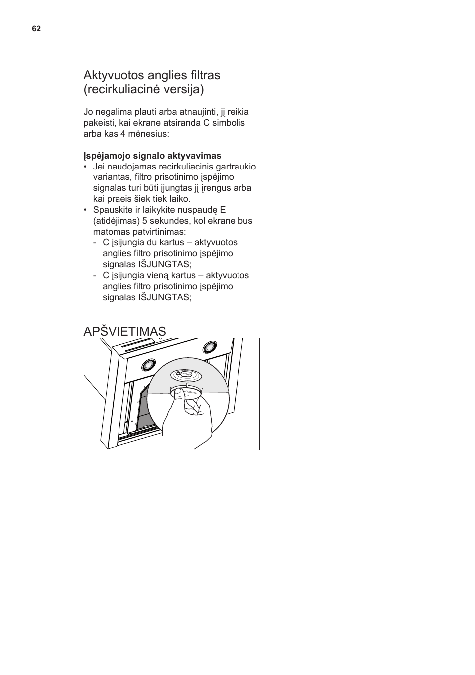 Apšvietimas | AEG X59143MD0 User Manual | Page 62 / 72