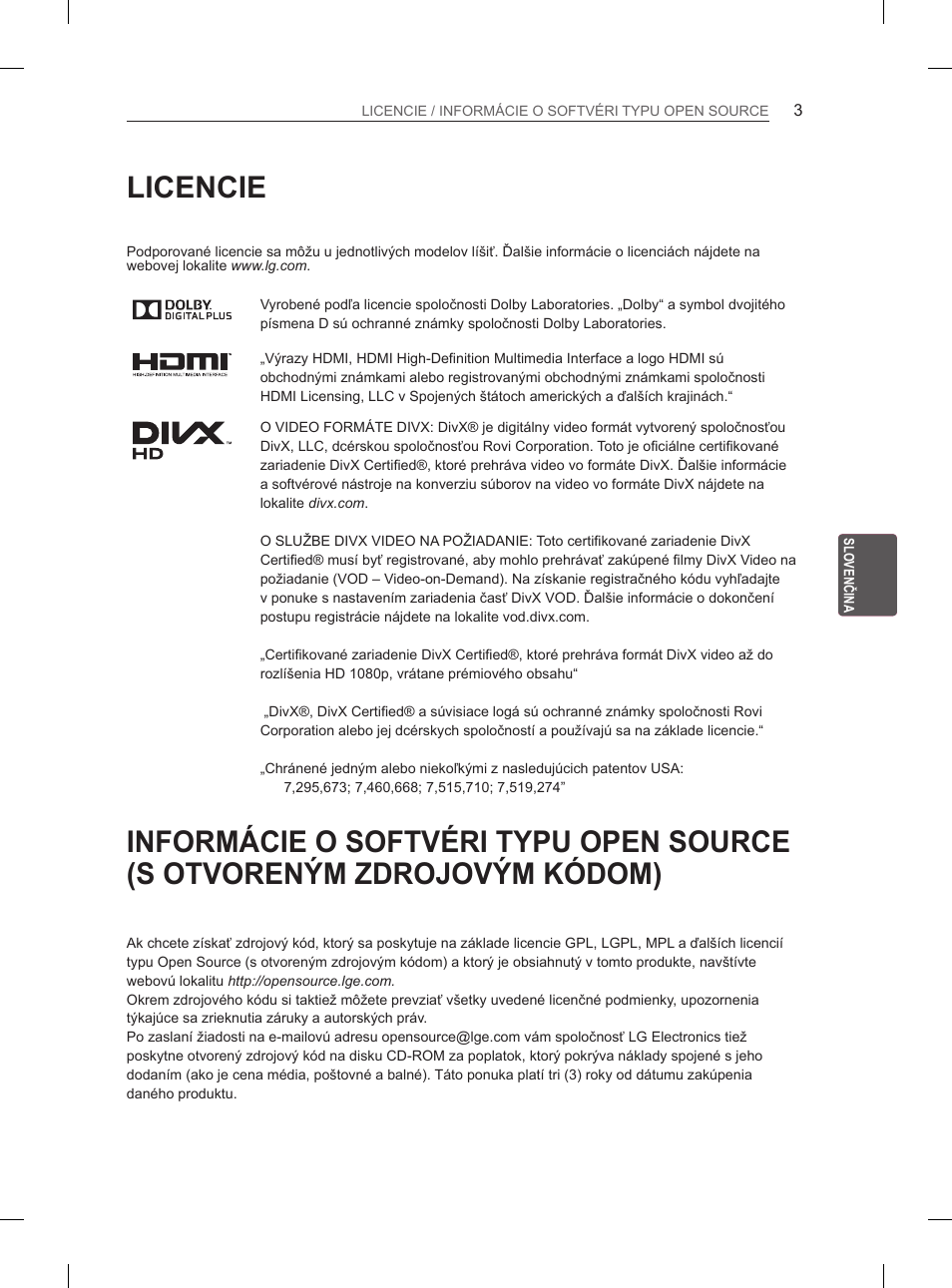 Licencie | LG 47LA6130 User Manual | Page 103 / 436