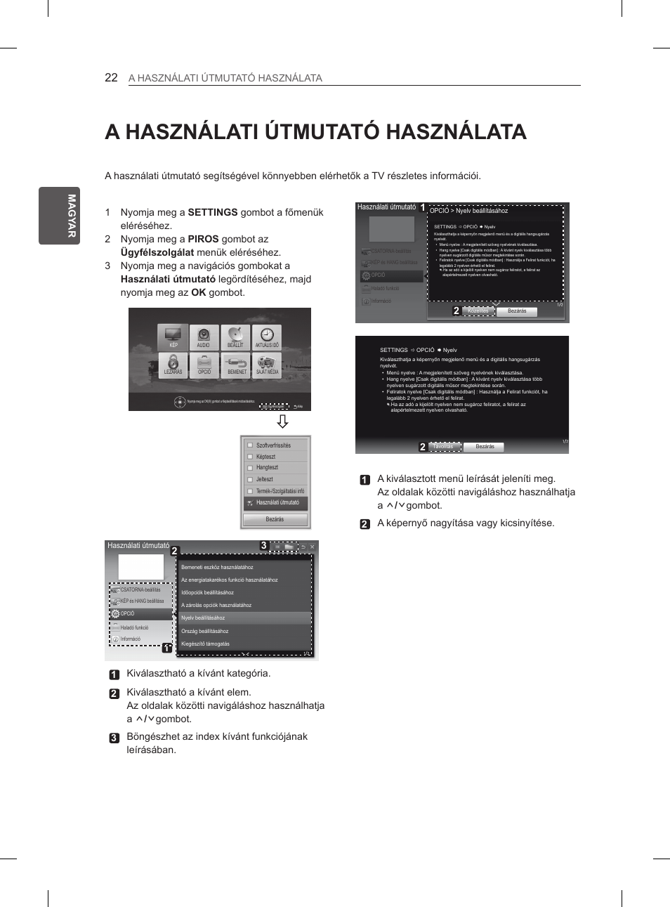 A használati útmutató használata, Eng magy ar a használati útmutató használata | LG 47LA6130 User Manual | Page 50 / 436