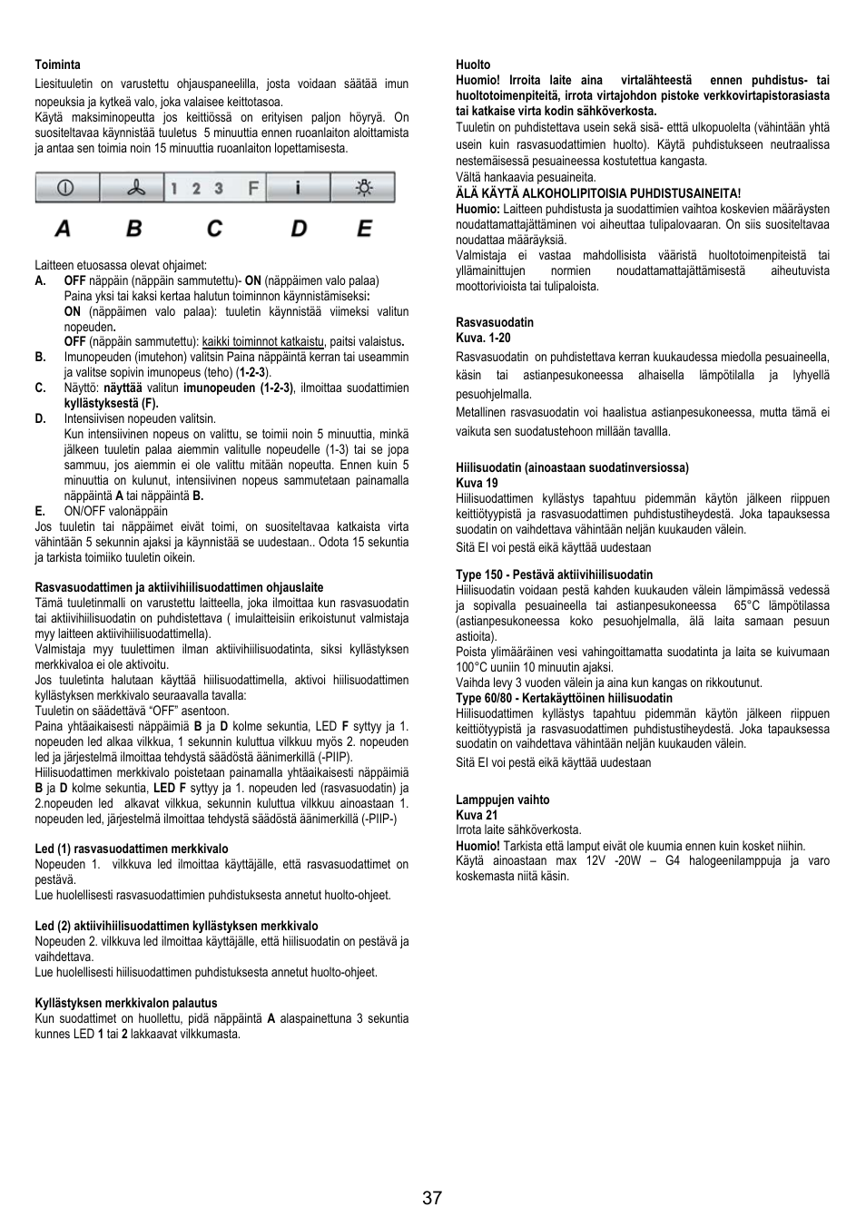 AEG DK9690-M User Manual | Page 37 / 72