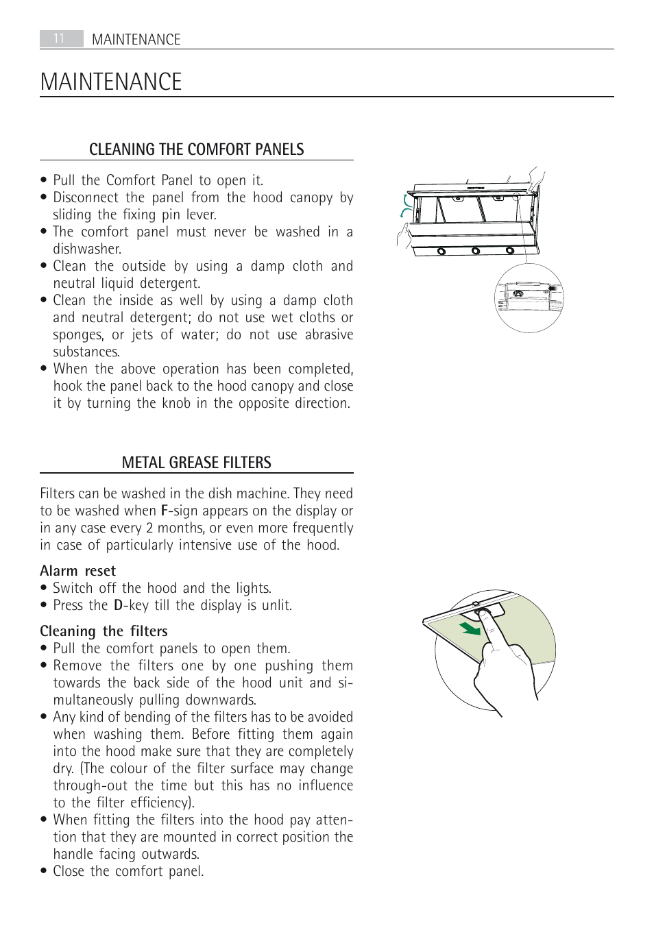 Maintenance | AEG DD8694-M User Manual | Page 11 / 68