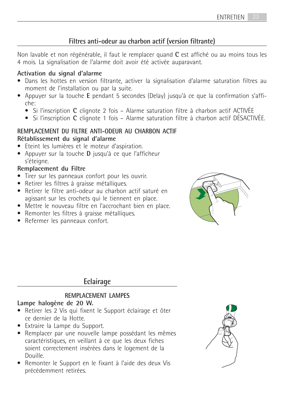 Eclairage | AEG DD8694-M User Manual | Page 23 / 68