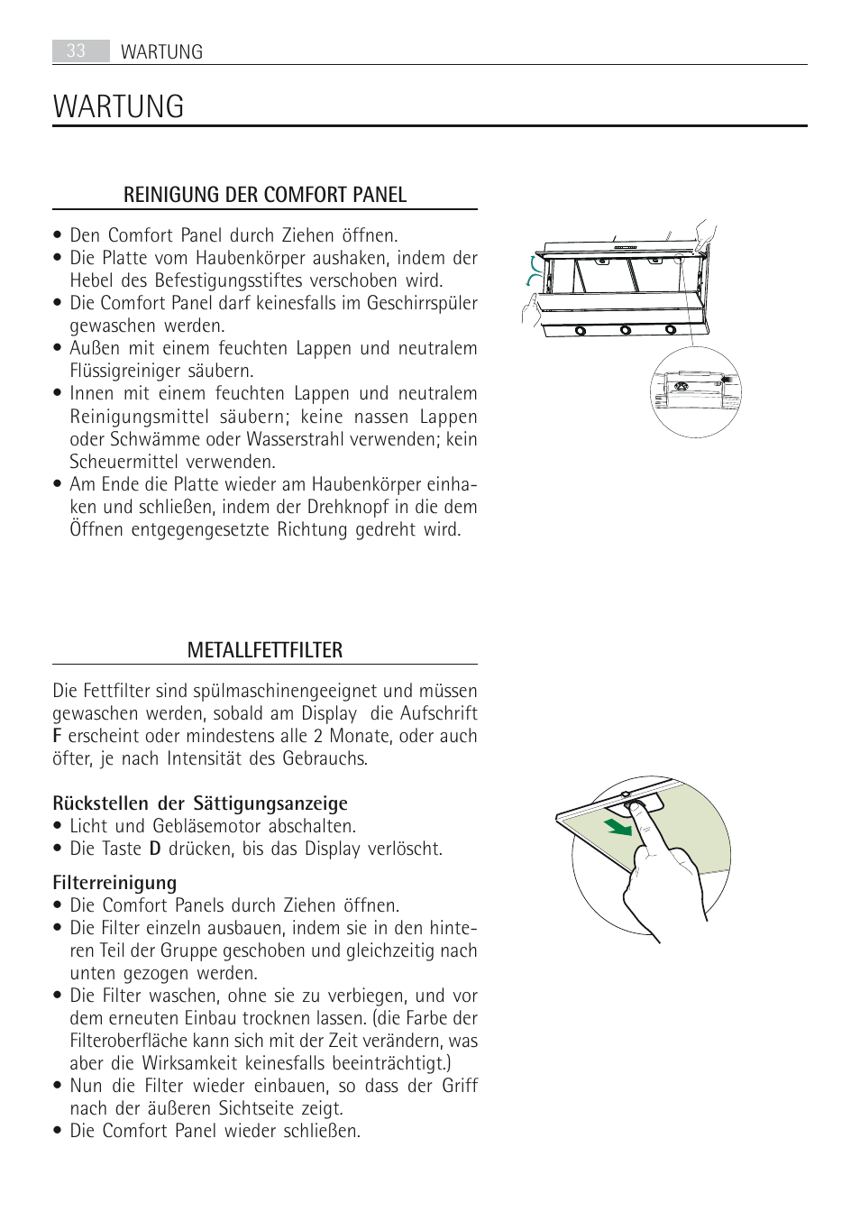 Wartung | AEG DD8694-M User Manual | Page 33 / 68