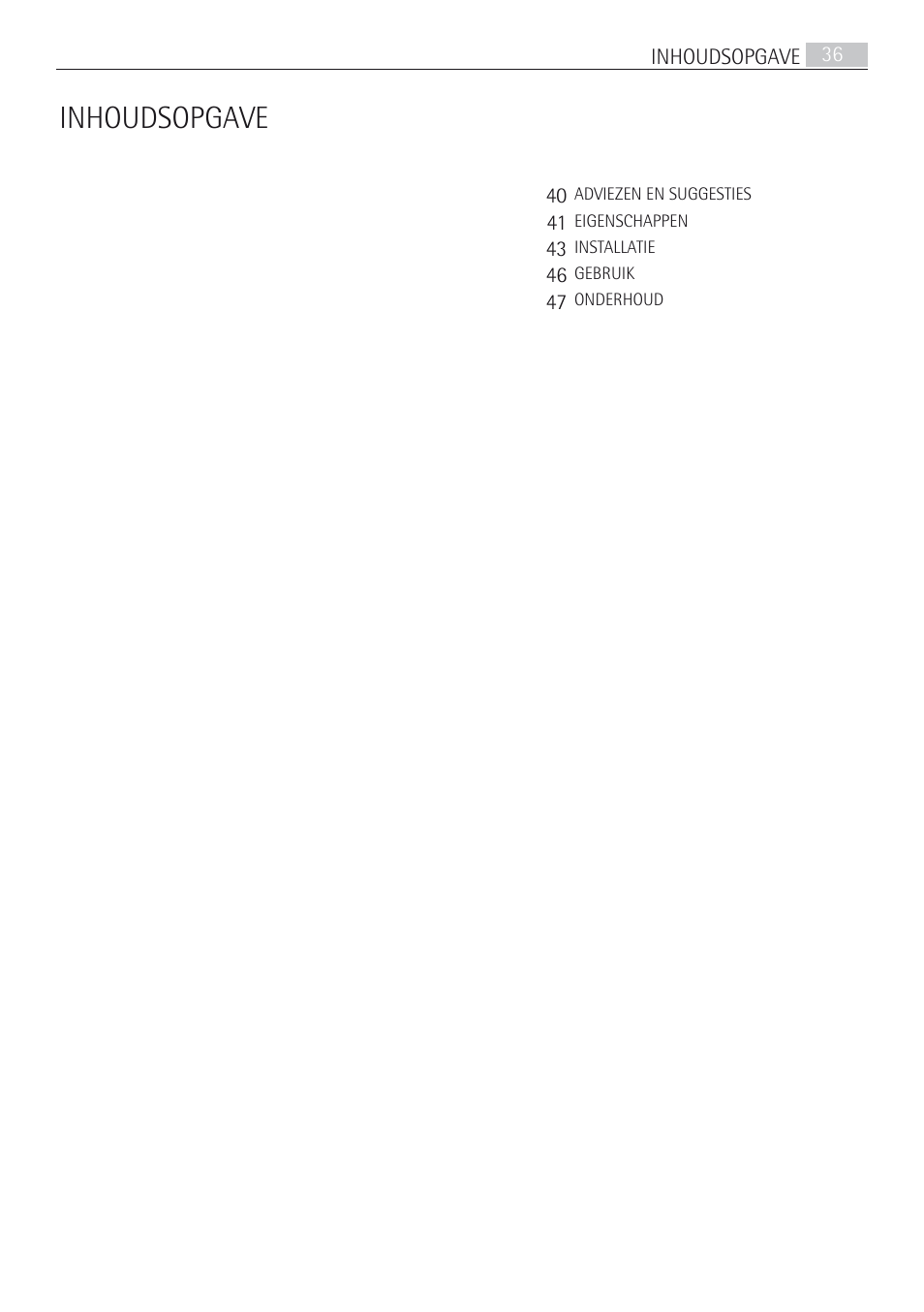 Inhoudsopgave | AEG DD8694-M User Manual | Page 36 / 68