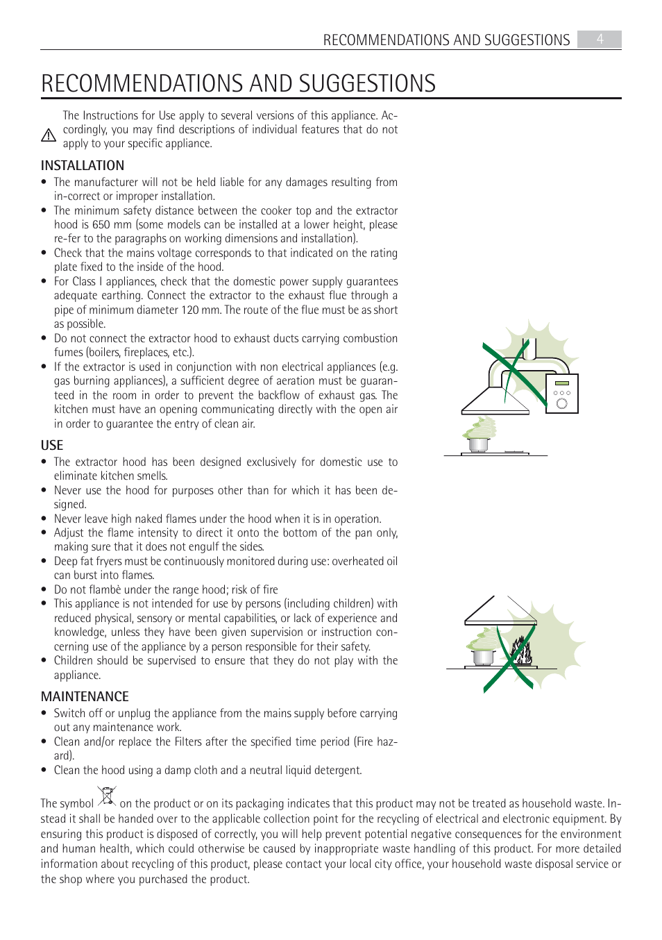 Recommendations and suggestions | AEG DD8694-M User Manual | Page 4 / 68