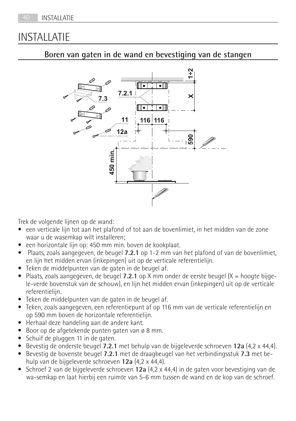 Installatie | AEG DD8694-M User Manual | Page 40 / 68