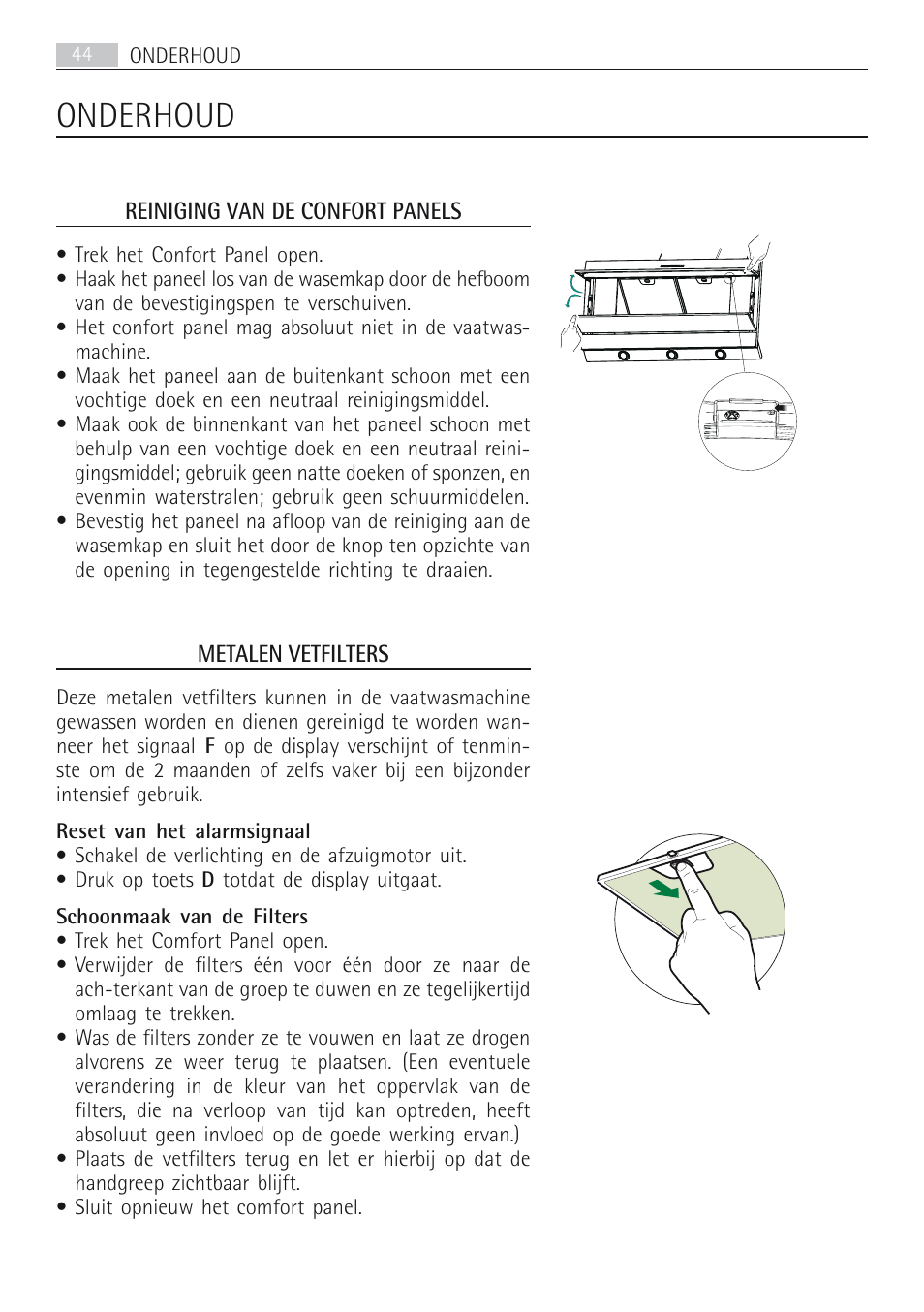 Onderhoud | AEG DD8694-M User Manual | Page 44 / 68