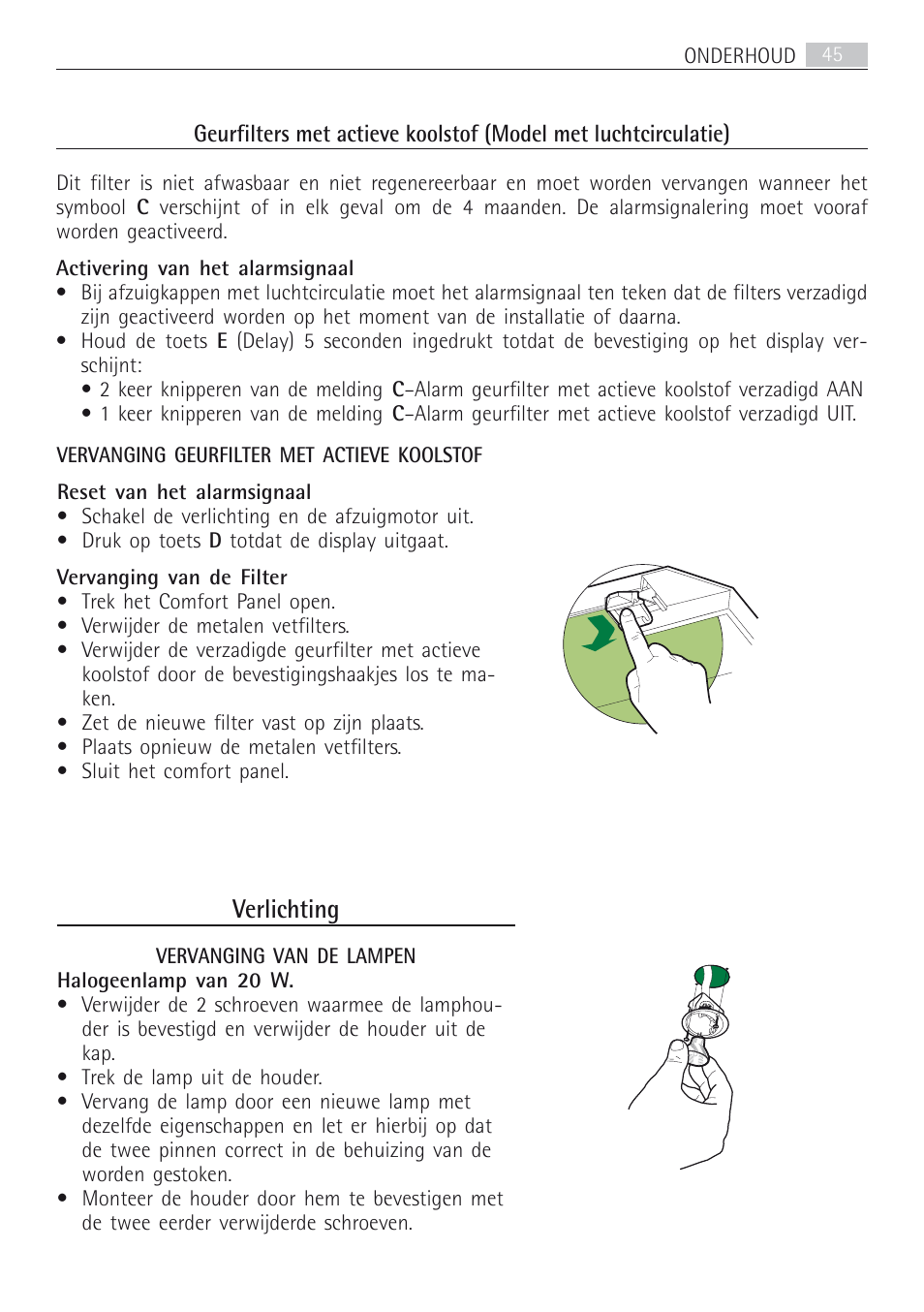 Verlichting | AEG DD8694-M User Manual | Page 45 / 68