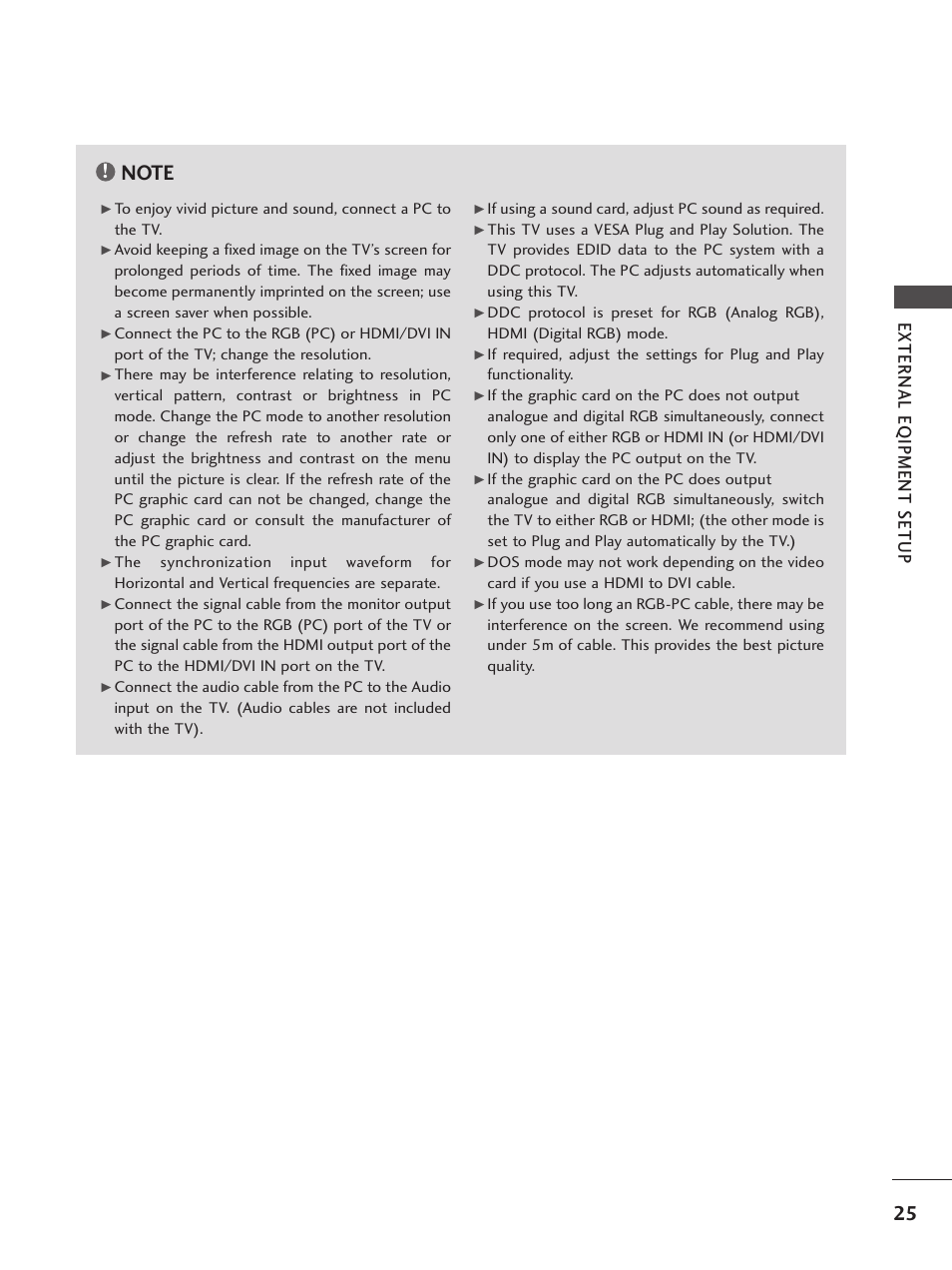 External e qipment setup | LG 26LG300C User Manual | Page 27 / 97