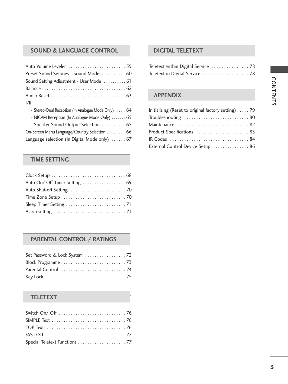 LG 26LG300C User Manual | Page 5 / 97