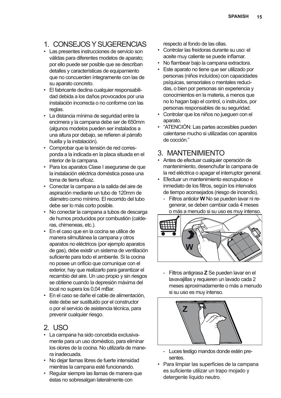 Consejos y sugerencias, Mantenimiento | AEG DD6690-M User Manual | Page 15 / 96
