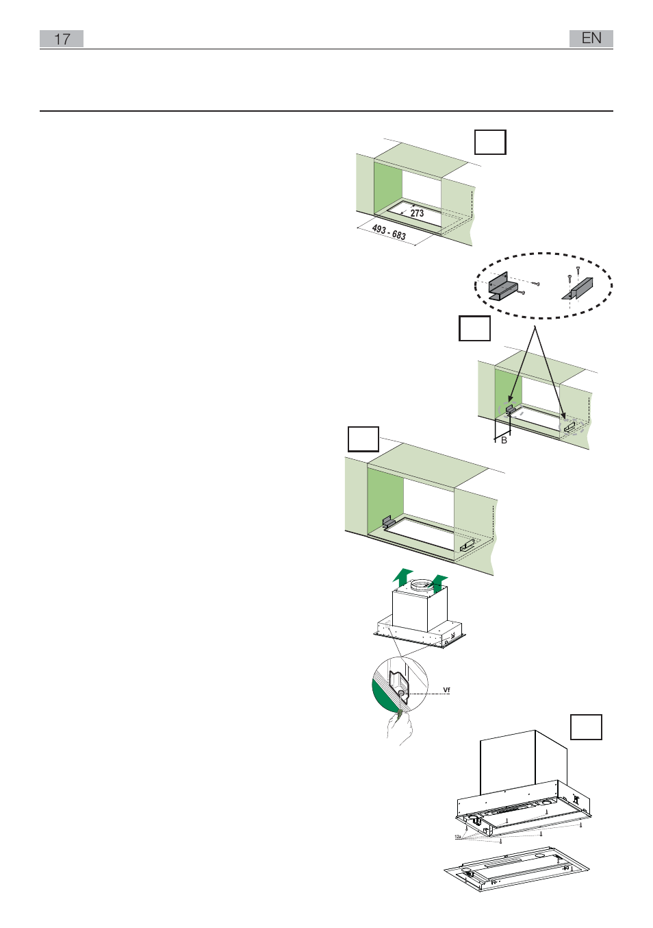 Drilling the support surface and fitting the hood | AEG DL8590-M User Manual | Page 17 / 64