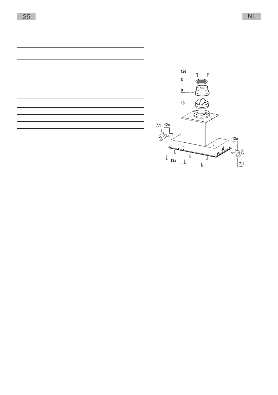 Onderdelen, 25 nl | AEG DL8590-M User Manual | Page 25 / 64