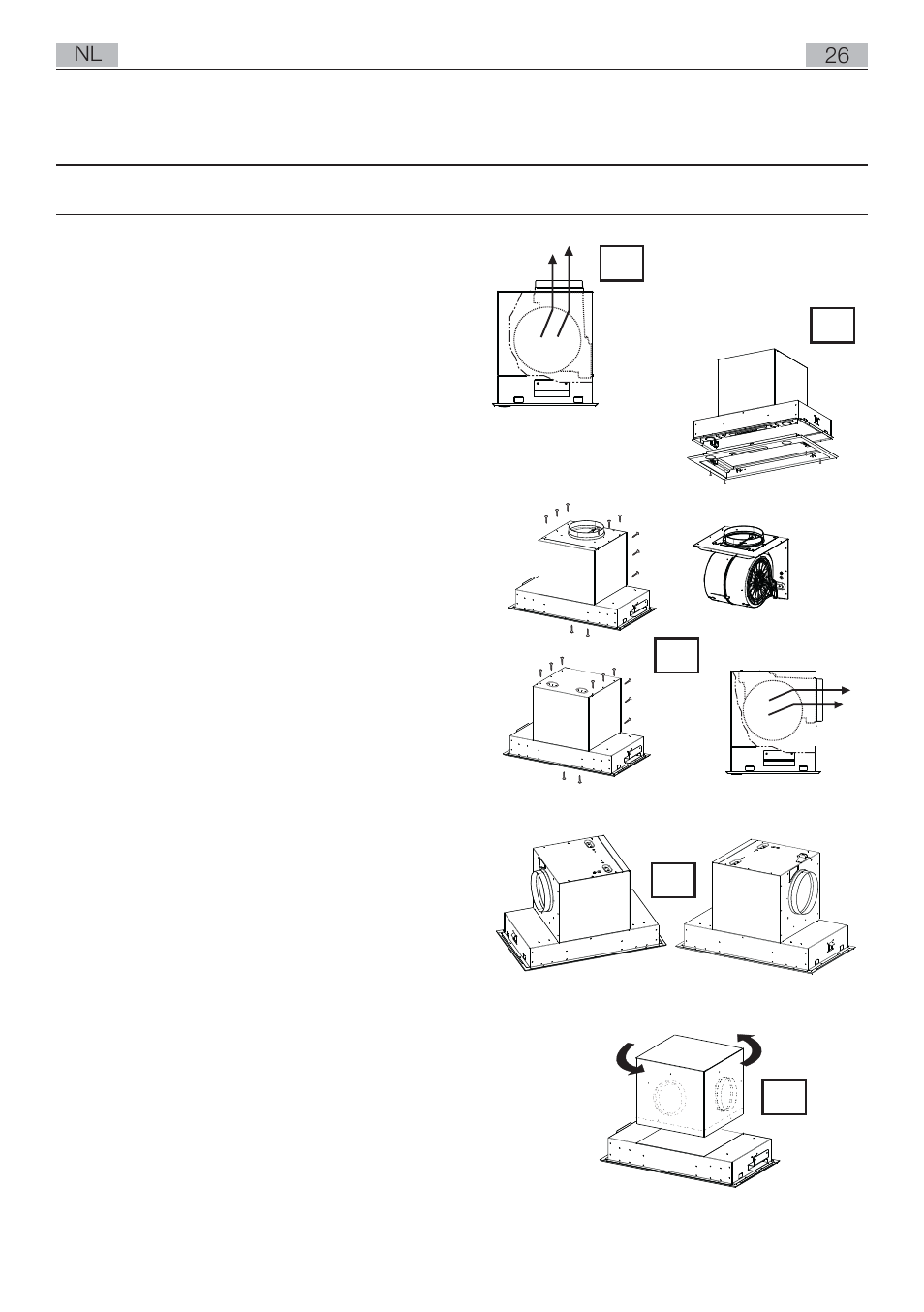 Installatie, Installatie luchtafvoer | AEG DL8590-M User Manual | Page 26 / 64