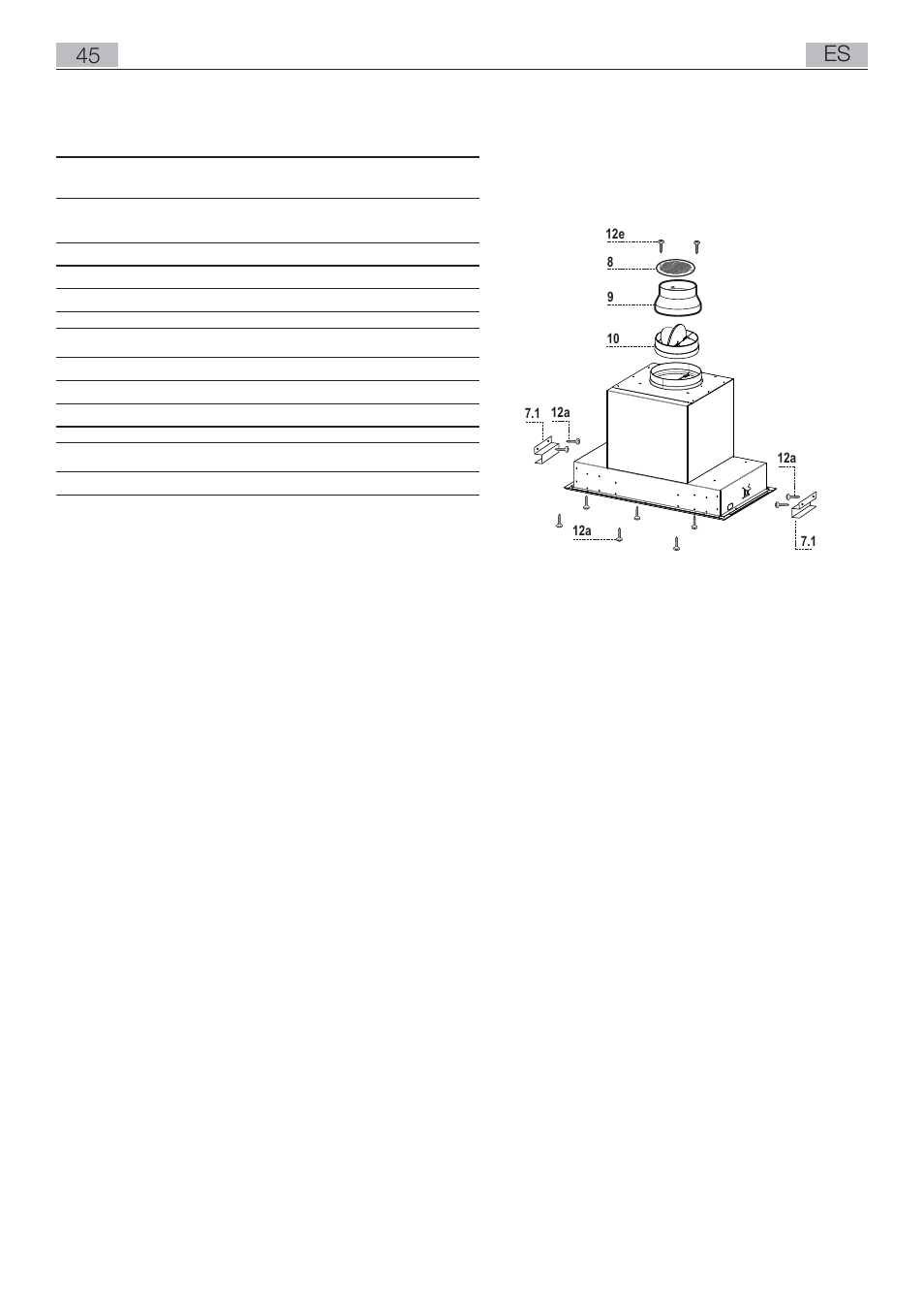 Onderdelen, 45 es | AEG DL8590-M User Manual | Page 45 / 64