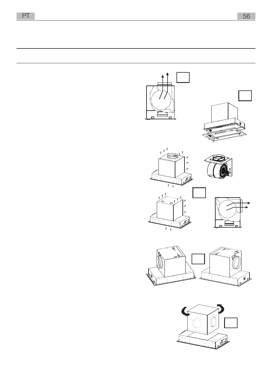 Instalação, Instalação no modo saída de ar | AEG DL8590-M User Manual | Page 56 / 64