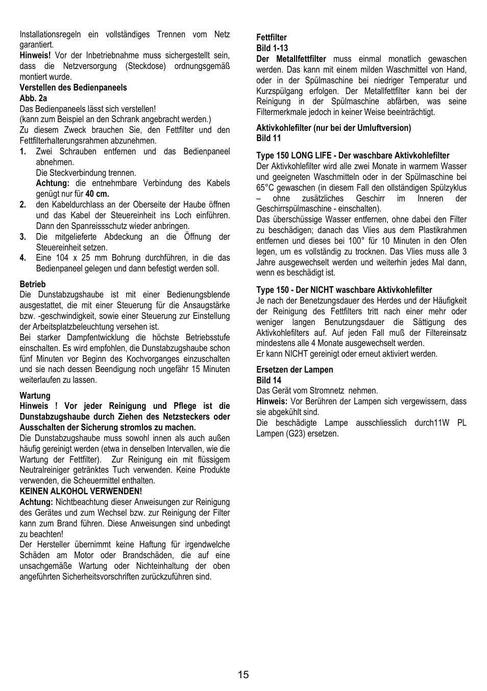 AEG DL 6250 User Manual | Page 15 / 72