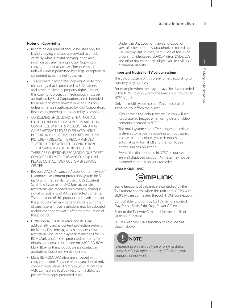 LG HR570S User Manual | Page 5 / 112