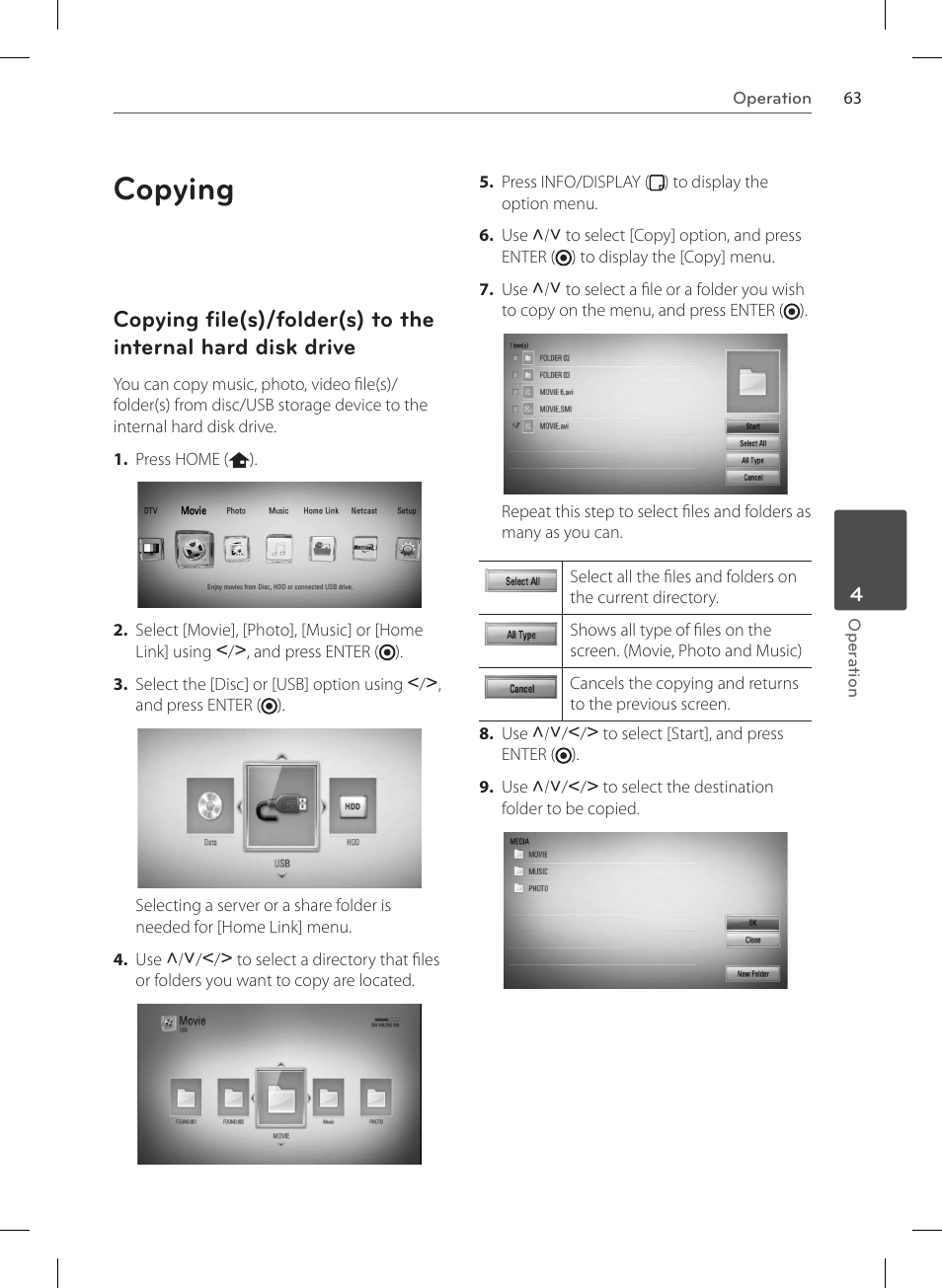 Copying | LG HR570S User Manual | Page 63 / 112