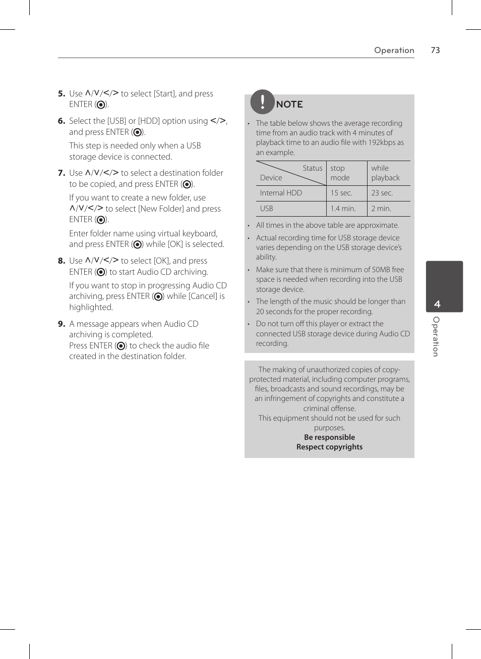 LG HR570S User Manual | Page 73 / 112