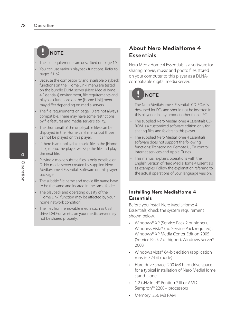 About nero mediahome 4 essentials | LG HR570S User Manual | Page 78 / 112