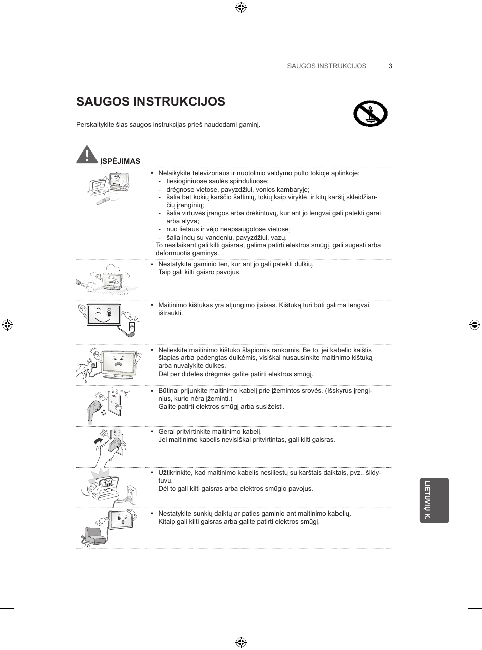 Saugos instrukcijos | LG 32LB5700 User Manual | Page 214 / 395