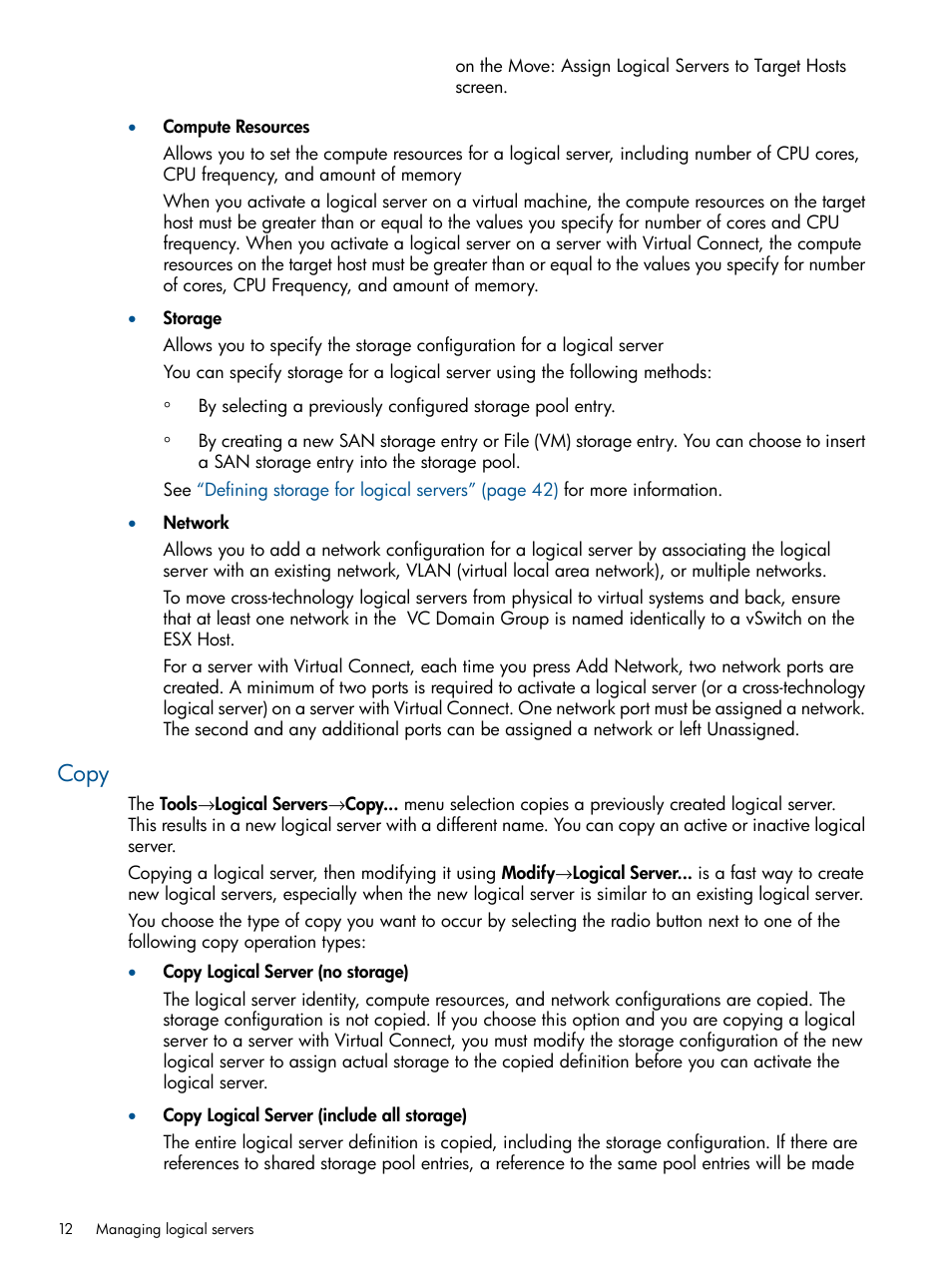 Copy | HP Matrix Operating Environment Software User Manual | Page 12 / 99
