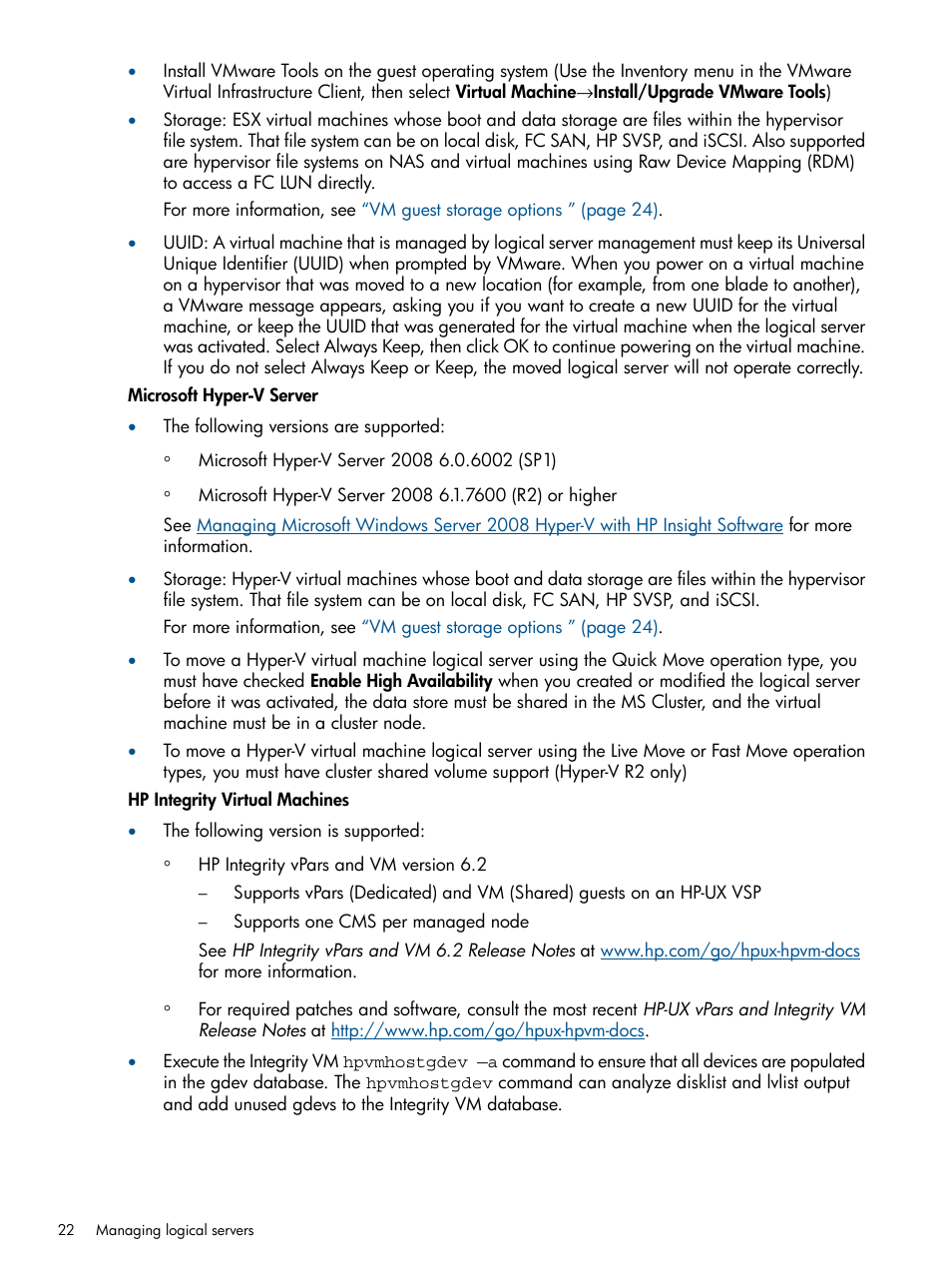 HP Matrix Operating Environment Software User Manual | Page 22 / 99