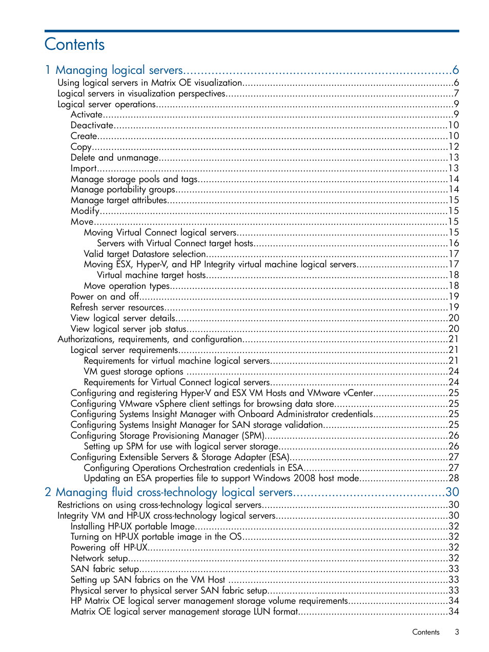 HP Matrix Operating Environment Software User Manual | Page 3 / 99