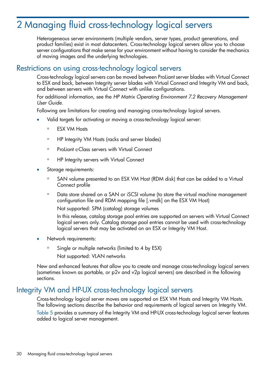 2 managing fluid cross-technology logical servers | HP Matrix Operating Environment Software User Manual | Page 30 / 99