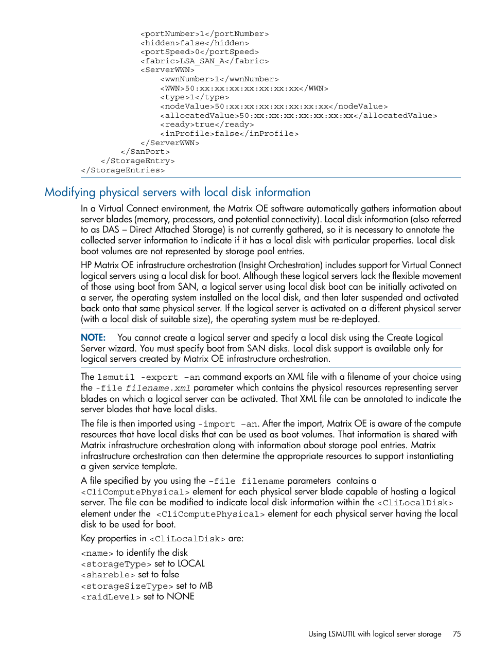 Modifying physical servers | HP Matrix Operating Environment Software User Manual | Page 75 / 99