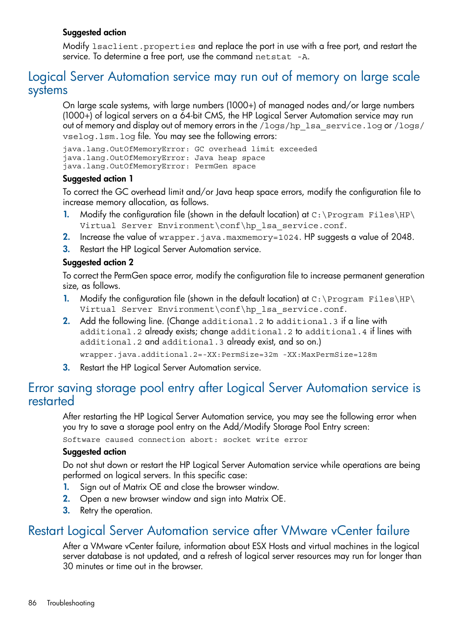 HP Matrix Operating Environment Software User Manual | Page 86 / 99