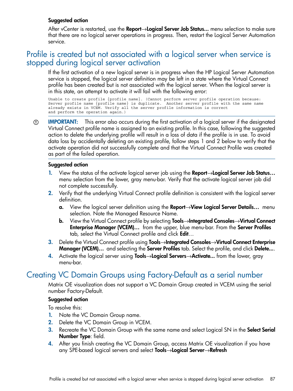 HP Matrix Operating Environment Software User Manual | Page 87 / 99