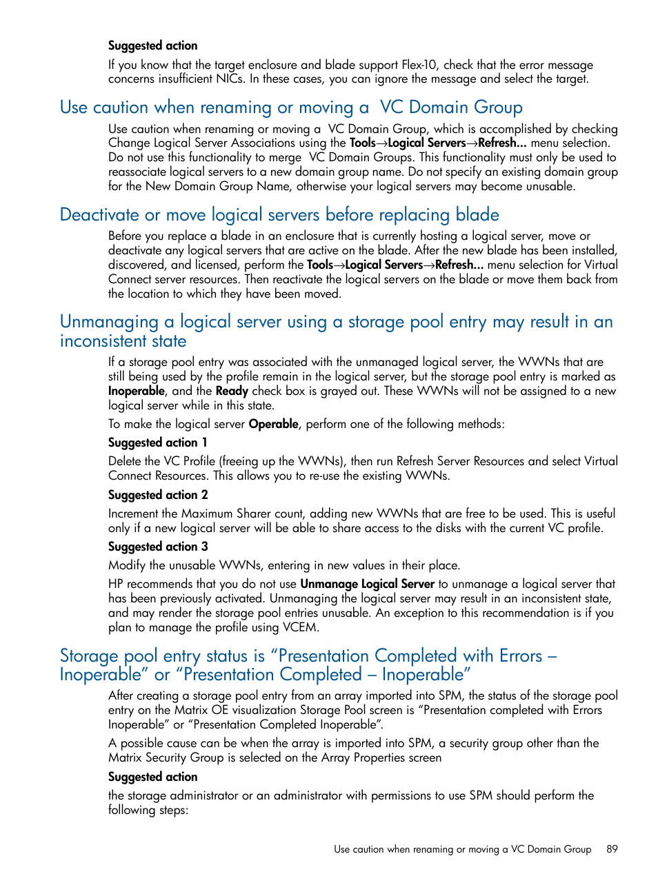 HP Matrix Operating Environment Software User Manual | Page 89 / 99