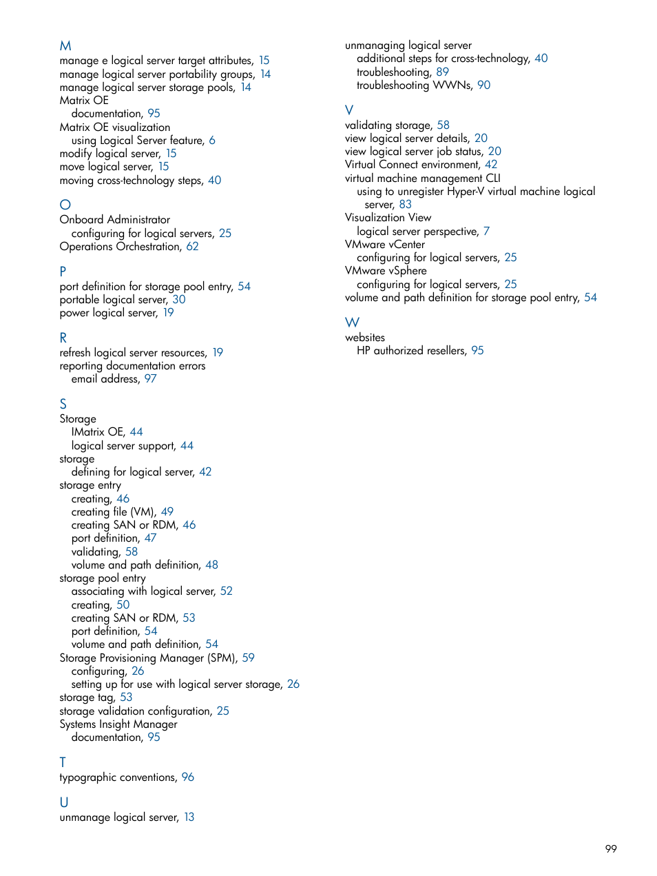 HP Matrix Operating Environment Software User Manual | Page 99 / 99