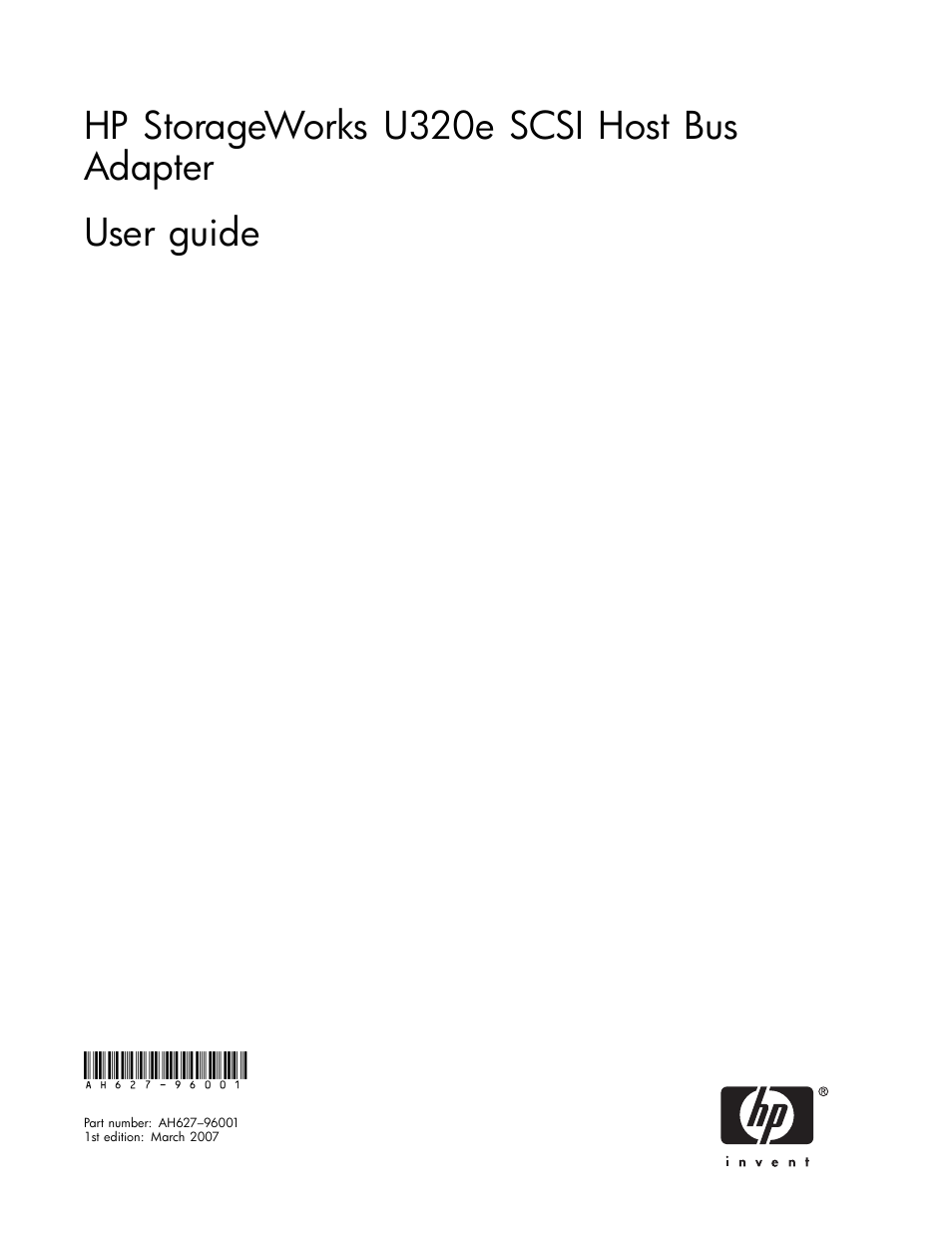 HP PCIe U320 SCSI Host Bus Adapter User Manual | 61 pages