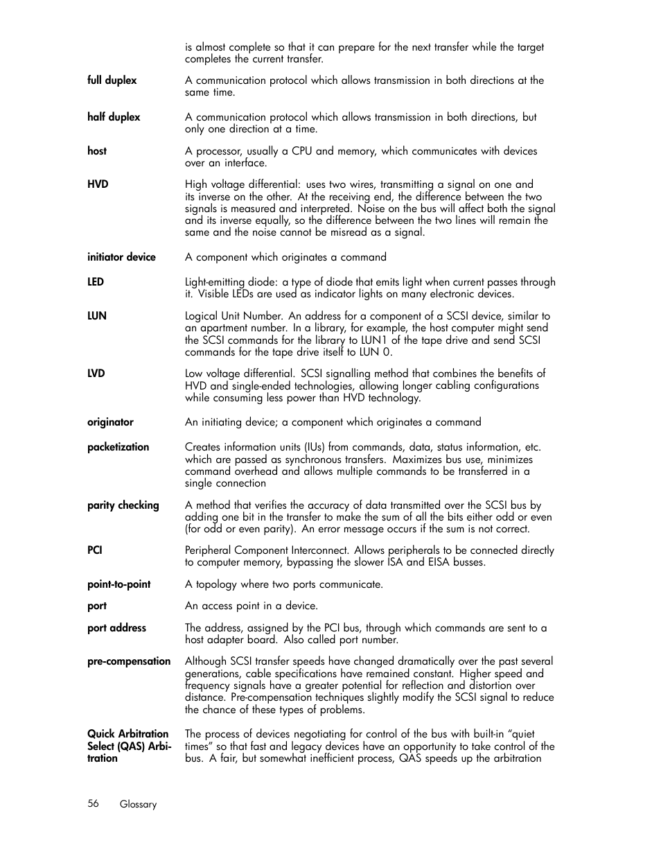 HP PCIe U320 SCSI Host Bus Adapter User Manual | Page 56 / 61