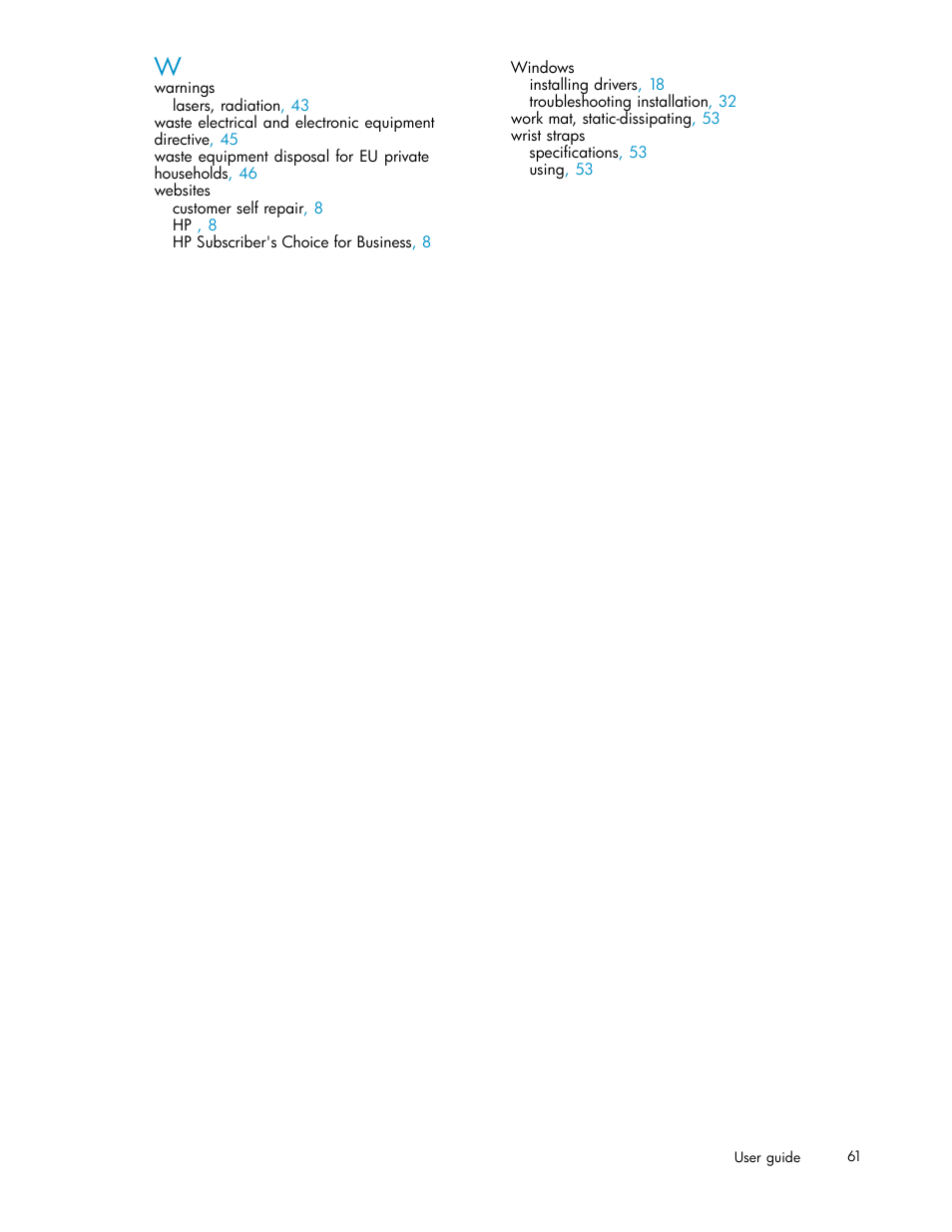 HP PCIe U320 SCSI Host Bus Adapter User Manual | Page 61 / 61