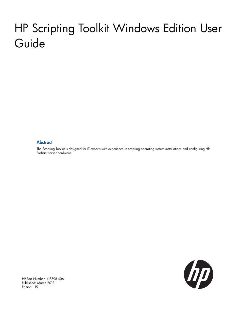 HP ProLiant DL380 Server User Manual | 67 pages