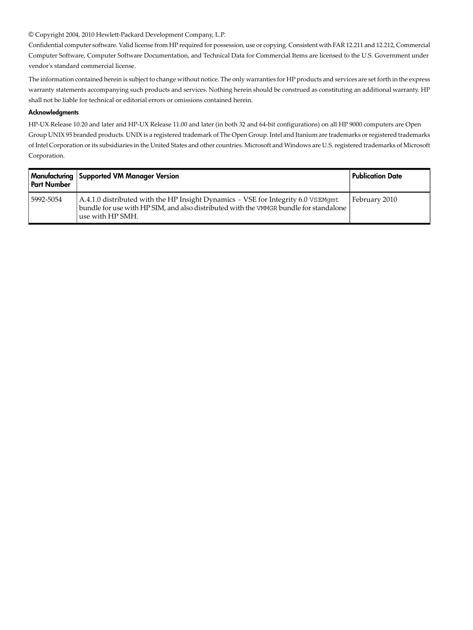 HP Matrix Operating Environment Software User Manual | Page 2 / 138